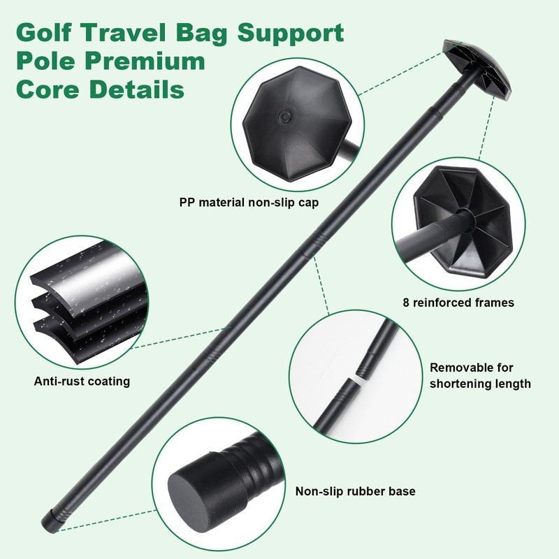 Golf Travel Bag Support Pole 28-41.7 Inch Adjustable Length Golf