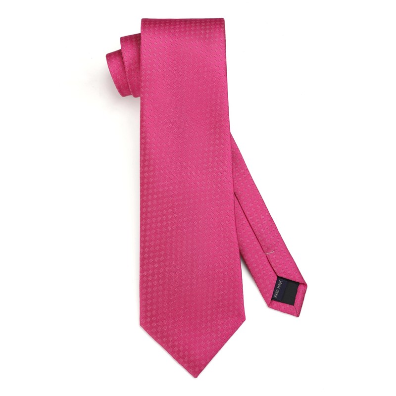 HISDERN Men's Wedding Ties and Pocket Square Solid Tie Cufflinks