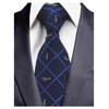 GUSLESON Music Ties for Men Plaid Silk Ties Navy Blue