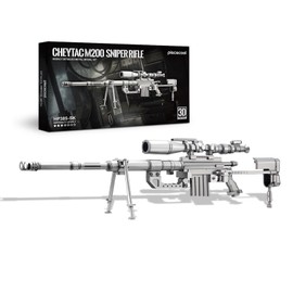 Piececool 3D Metal Puzzles for Adults, CheyTac M200 Sniper Rifle Gun Model Building Kits Brain Teaser Puzzle Hobbies for Men, Great Birthday Gifts