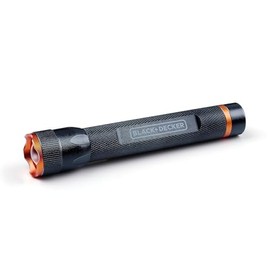 BLACK+DECKER LED Torch 200 Lumen - 3.5 W - 65 m Range - 3 Light Modes: High, Low, Pulsating - Black/Orange