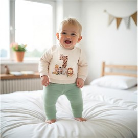 Nicoxijia Baby Boy Birthday Outfit One/Two Letter Embroidery Long Sleeve Sweatshirt Jogger Pants Set 1st 2nd Birthday Clothes (White, 6-12 Months)