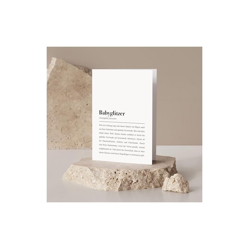 Karte zum Babywunsch: Babyglitzer Definition