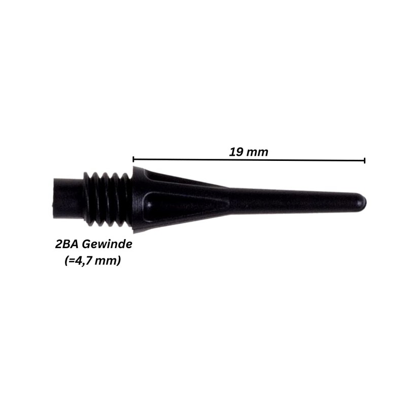 Karella Dart Tips Pro 2 BA Tip Thread Black Pack of