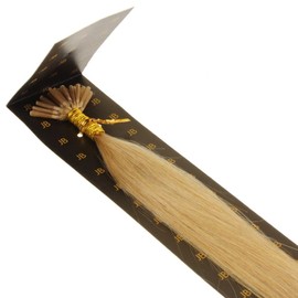 Just Beautiful Hair and Cosmetics Stick 50 cm Remy Human Hair Extensions 0.5g/ – I-tip Hair Extensions 18 Hazelnut Blonde