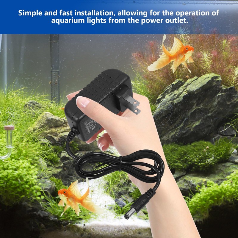 UPKOCH 12V 1A Led Aquarium Light Power Adapter Ac 110V