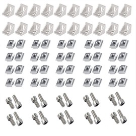 2020 Series Aluminum Profile Connector Set 20pcs Corner Bracket 40pcs M5x10mm T Slot Nuts M5x8mm Hex Socket Cap Screw Bolts 6mm Slot Aluminum Profile Accessories