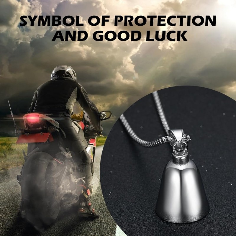 Jvuouxy Guardian Angel Motorcycle Bell Lucky Bells Drive Safe Pendant