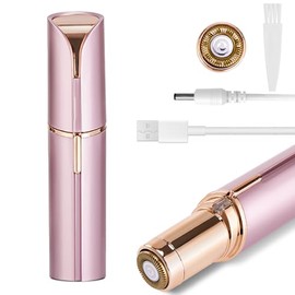 Depiladora Facial Mujer,Depiladora Electrica Mujer con LED Luz,Rasuradora Portátil,con 2 Cuchillas y Cepillos de Repuesto,para Labios,Barbilla,Mejillas y Cuerpo