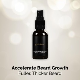 Golden Grooming Beard Growth Spray – Natural Biotin & Vitamin E Formula to Boost Beard Growth, Thickness & Strength (Single)