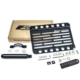 Extreme Online Store Replacement for 2015-Present Lexus NX200t NX300 NX300h W/PDC | EOS Plate Version 1 Front Bumper Tow Hook License Plate Relocator with Lowering Mount Bracket Tow-141-L (Mid Size)