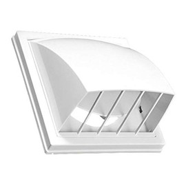 150/160mm Ventilation Air Hood Non-Return Flap Outside Duct Cover White Colour