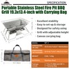 CAMPINGMOON Portable Camping Fire Pit Stainless Steel Foldable Collapsible BBQ