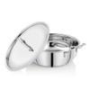 Vinod Majestic Stainless Steel Indian Kadai with Lid, Sandwich Bottom,