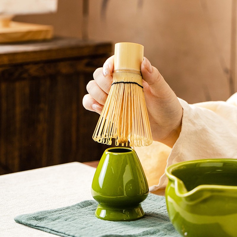 5Pcs Matcha Whisk Set, Ceramic Matcha Bowl and Bamboo Matcha
