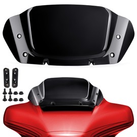 Amazicha Windshield 8" Wave Windscreen Wind Splitter Compatible for CVO Street Glide FLHXSE 2023-2025, Street Glide FLHX 2024-2025, FLHXU 2025（Black）