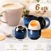 Caossuixin Ceramic Egg Cups, Set of 6, High-Quality Ceramic with