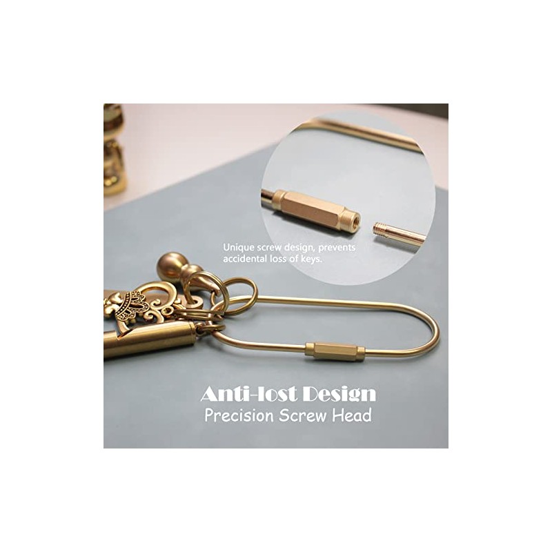 Elegant Gold Brass Key Rings - Purse Bag Charms &