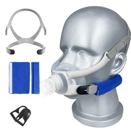 CPAP Headgear Strap with Magnetic Clips and Headgear Cover for Resmed Airfit F40 CPAP Headgear Supplies Home Ventilator Accessories Fit for Airfit F40 Full Face Mask (Grey, Large)