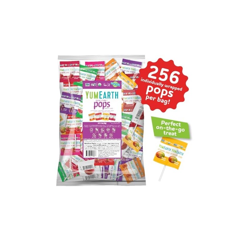 YumEarth Organic Fruit Flavored Lollipops 250 Count Allergy Friendly Snacks