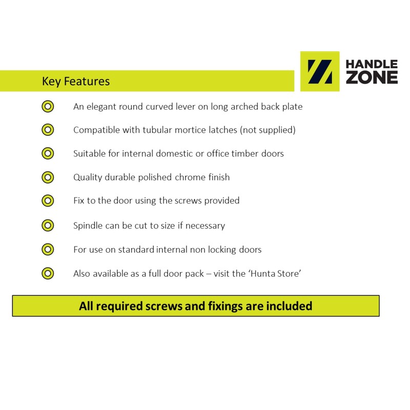 HANDLEZONE® 1 Pair of Avis Polished Chrome Lever Latch Door