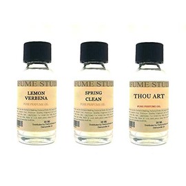 Fragrance Oil Set 3-Pk 1oz Each for Making Soaps, Candles, Bath Bombs, Lotions, Room Sprays, Colognes (Citrus Floral, Lemon Verbena, Spring Clean, Thou Art)