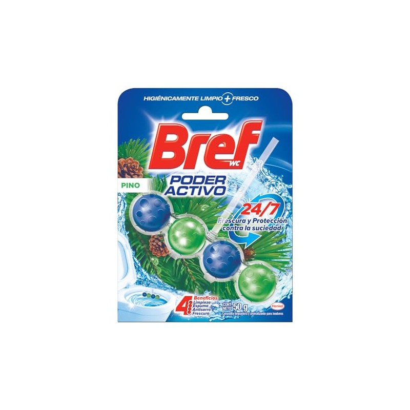 Bref WC Poder Activo Pino Canastilla limpiadora y aromatizante para
