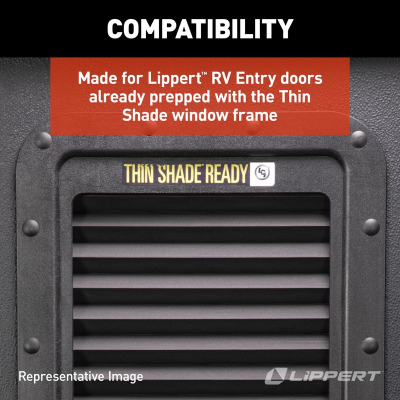 Lippert Thin Shade™ Ready for Prepped Lippert™ Entry Doors,Black |