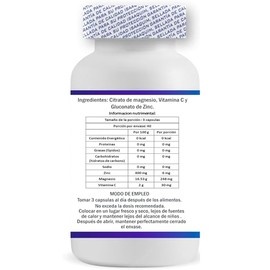 IsaaQuim ZMA | Zinc, Citrato de Magnesio y Vitamina C | 40 Porciones de 3 Cápsulas | 120 Cápsulas de 500 mg | 6 mg de Zinc, 248 mg de Magnesio y 30 mg