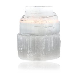 Budawi® Selenit Tea Light Holder Tower Cascade Gemstone Tea Light Tea Light