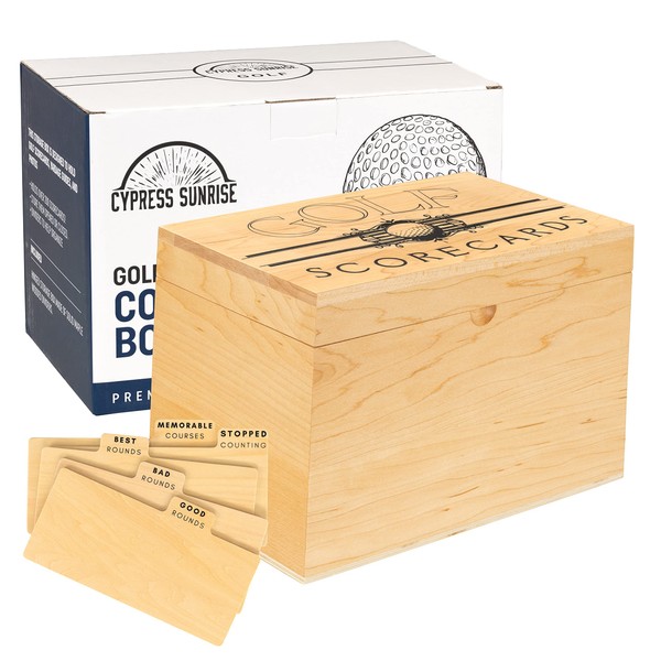 Golf Scorecard Collection Box - Holds Scorecards, Photos, Keepsakes, Yardage
