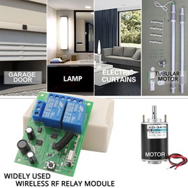 DieseRC 433Mhz Universal Wireless Remote Control Switch Secure Radio Frequency DC 6V 12V 24V 30V 10A 2 Channels Relay Receiver Board and 2 Transmitters with 4 Keys