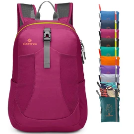 sinotron Lightweight Packable Backpack, Small Foldable Hiking Backpack Day Pack for Travel Camping Outdoor Vacation (Red)