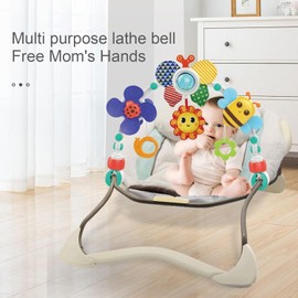 KAMIDOTA Baby Stroller Arch Toy Adjustable Stroller Car Seat Toys Toddlers Crib Bouncer Pram Bassinet Activity Arch Toys Educational Montessori Toy Gifts (Bee Pattern)