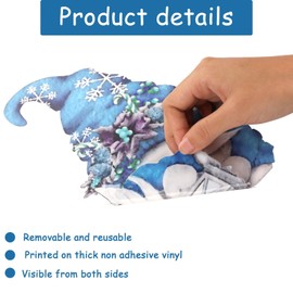 131PCS Hello Winter Gnomes Window Stickers Blue Gnomes Windows Decals Clings Double Printed PVC Stickers Decoration Christmas Gnomes Snowflake Snowman Windows Clings for Winter Holiday Xmas Supplies