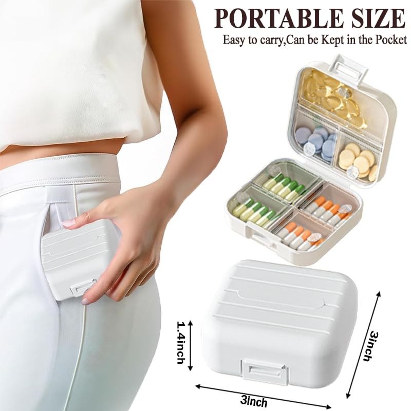 Travel Pill Case Container Medication Daily Organizer with Labels,Travel Box