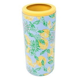 Lilly Pulitzer Insulated Skinny Can Holder, Cute Floral Can Cooler for the Beach or Pool, Make Lemonade