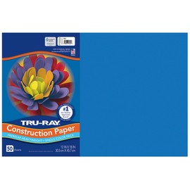 Tru-Ray® Construction Paper, 50% Recycled, 12" x 18", Blue, Pack Of 50