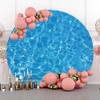 Renaiss 7x7ft Summer Swimming Pool Round Backdrop Covers for Photoshoot