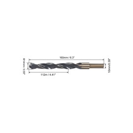 sourcing map Spiral Drill Bit with 14 mm Reduced Shank High Speed Steel 4341 with 10 mm Shank