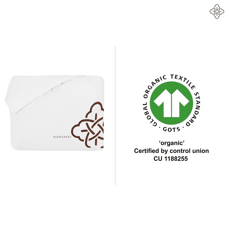 Bioweaves 100% Organic Cotton Mattress Pad Cover, GOTS Certified Cooling