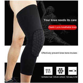 Runworld Knee Pads for Youth Adult, Basketball Knee Brace Support, Collision Avoidance Kneepad Compression Calf Shin Sleeve for Football Cycling -1Pair (Medium, Black)