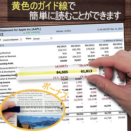 MAGDEPO 2 Pcs Bar Loupe Color Bar Loupe with Bright Yellow Line Tracking Guide Line for Reading 2x Magnification Bar Magnifier Clear Acrylic Magnifier Desk Magnifier for Reading Small Types and