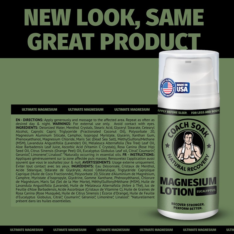 Coach Soak Magnesium Lotion with MSM - Magnesium Chloride &