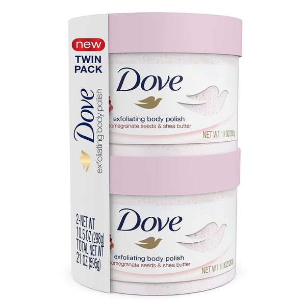 Dove Exfoliating Body Polish, Pomegranate and Shea Butter, 10.5 oz (Pack of 2)