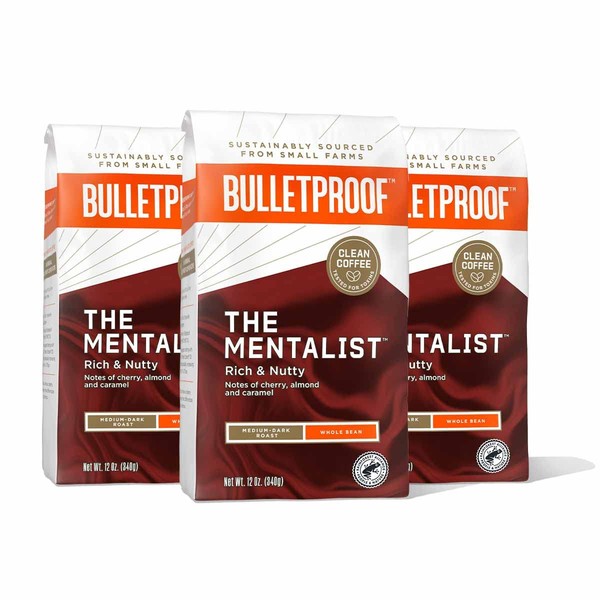 Bulletproof The Mentalist Medium-Dark Roast Whole Bean Coffee, 12 Ounces