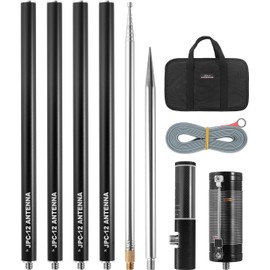 GOOZEEZOO JPC-12 HF Antennas for Ham Radio with Slide Regulator 7MHz-50MHz All Band Hf Vertical Antenna 40m-6m 8 Bands for Outdoor 4.1 Meter(13.5Ft) (M10)