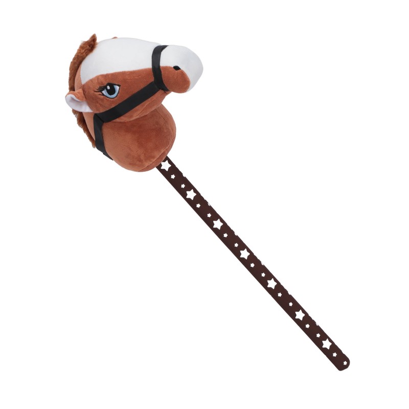 70cm Height Plush Horse Stick Toy Cute Expression 2 Sound