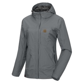 Little Donkey Andy Women's Waterproof Rain Jacket Windproof Light Jacket, Breathable Outdoor Rain Shell with Hood for Hiking Travel Golf Grey M