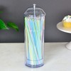 Youngever Straw Dispenser, Plastic Straw Holder with Lid